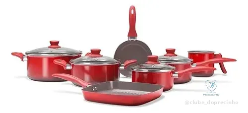 Conjunto De Panelas 7 Peças Smart Plus Vermelha- Brinox Cor Vermelho