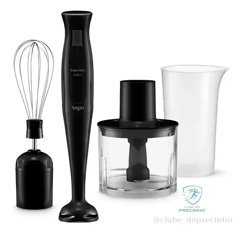 Mixer Elgin Turbo Chef 3 Em 1 De 200w Para Bater E Triturar Preto 220v
