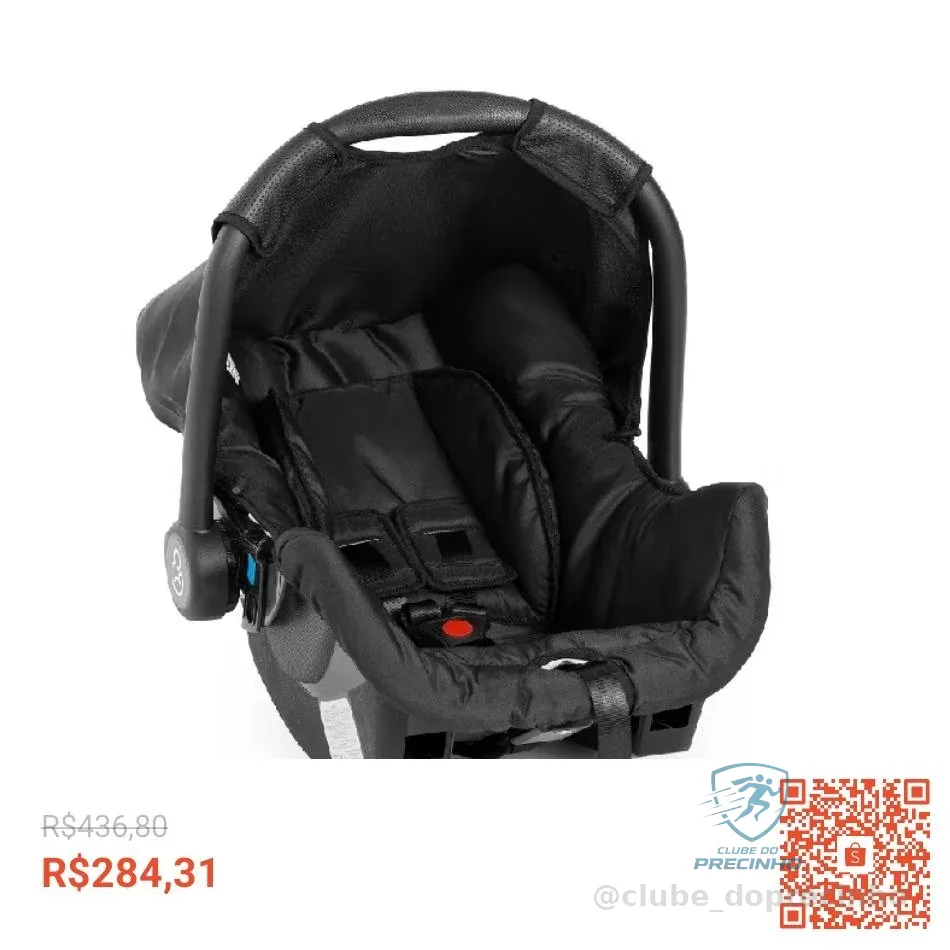 Bebê Conforto Grid Black Galzerano Cadeirinha p/ Carro Auto