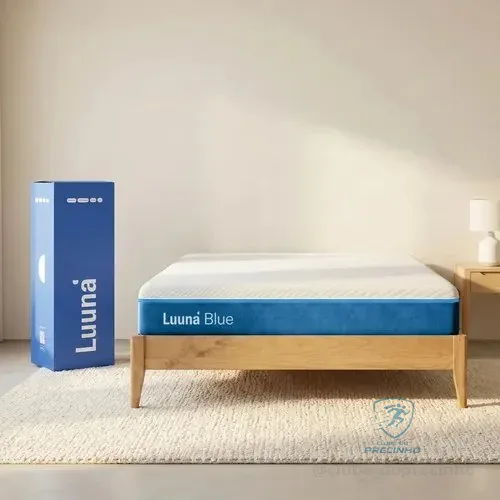 Colchão Casal Luuna Blue, Espuma 21 Cm Com Bloqueio De Movimento, 10 Anos De Garantia Branco