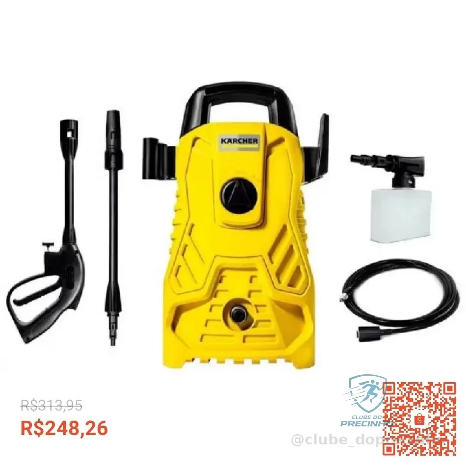 Lavadora de Alta Pressão Karcher Compacta 1500 PSI/Libras 1400W 300L/h com Aplicador de Detergente e Lança Regulável