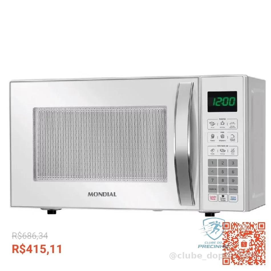 Micro-ondas 21 litros 1200W 10 níveis de potência - MO-01-21-W - Mondial