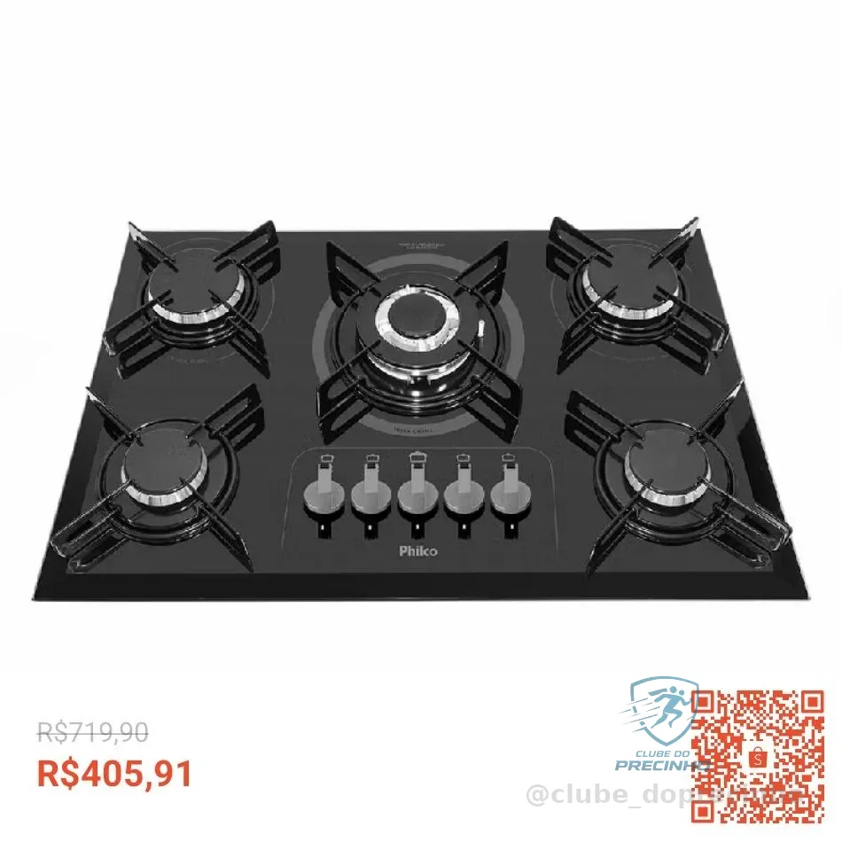 Cooktop 5 Bocas a Gás Philco PCT05TC