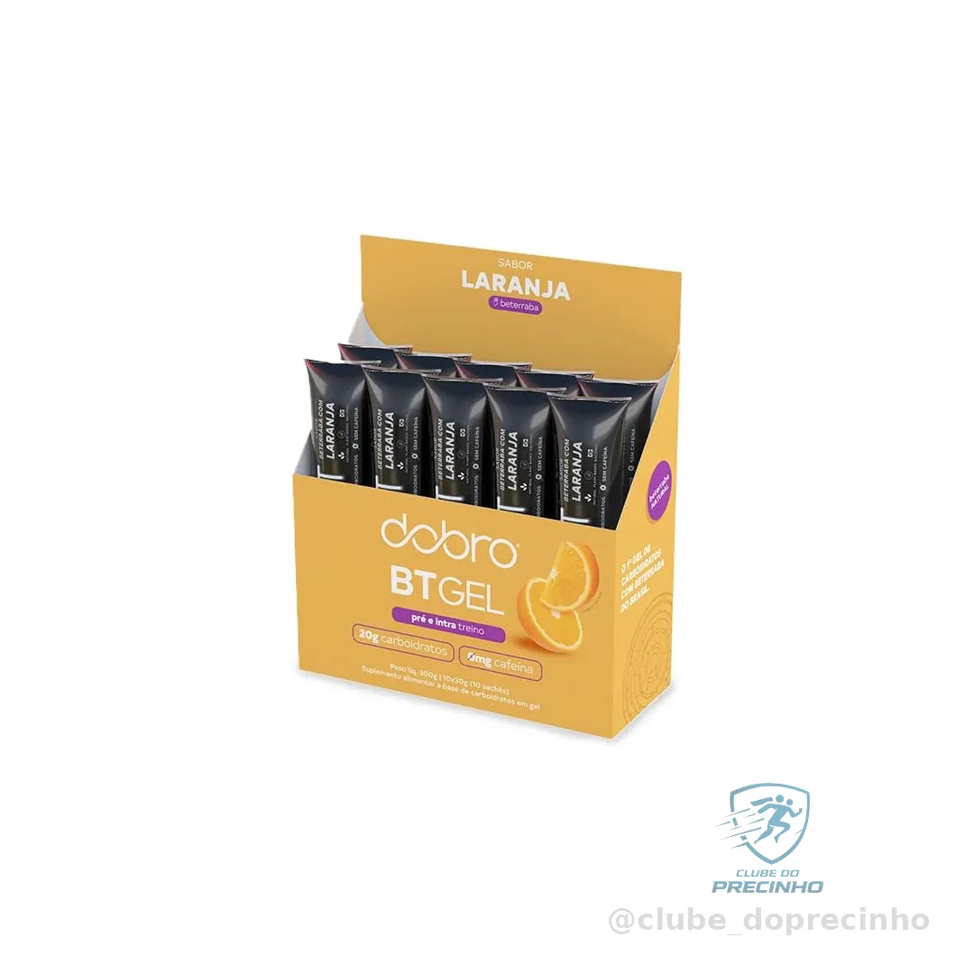 BT Gel, Dobro, Gel de Carboidrato, Sabor Beterraba com Laranja, 10 sachês de 30g