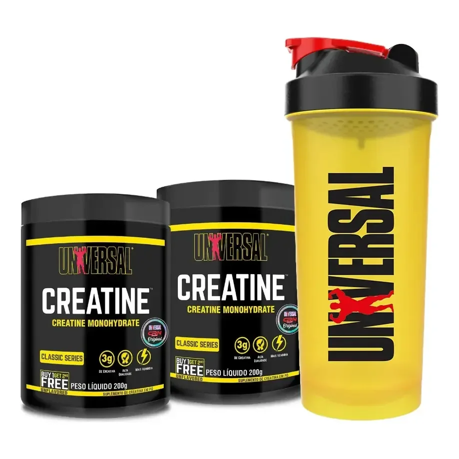 Suplemento Em Pó Creatina Universal Nutrition Aminoácidos Creatina Monohydrate Pote De 200ml + Coqueteleira Universal