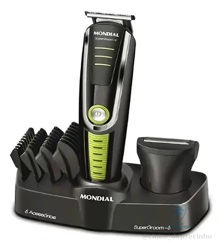 Aparador De Pelos Mondial Super Groom 6 Bg-04 Recarregável Com Acessórios