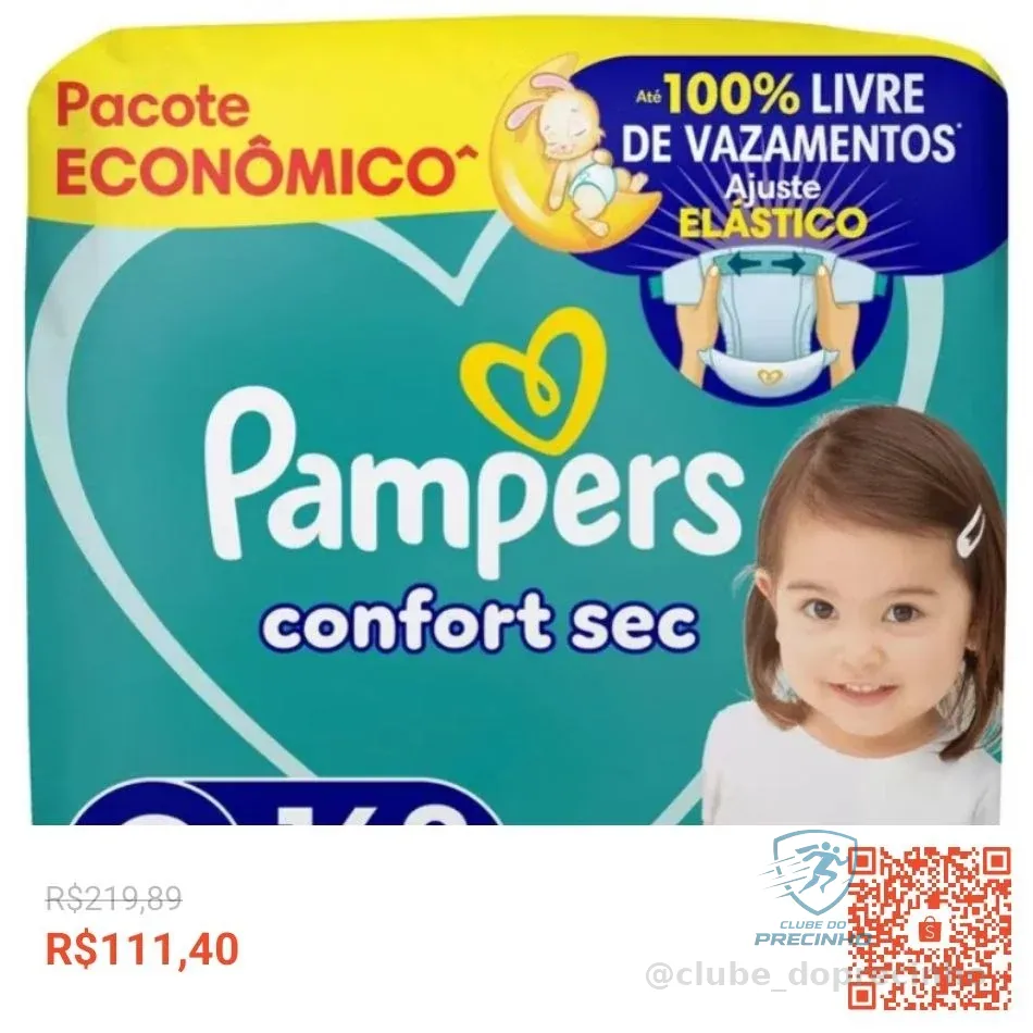 Fralda Pampers Confort Sec Ultra G 168 Unidades