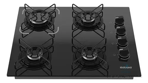 Cooktop 4 Bocas A Gás Itatiaia Itamega Preto Bivolt 127/220v