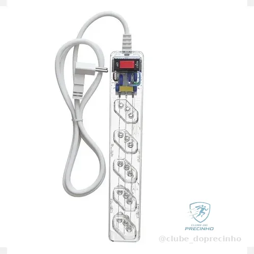 Protetor Elétrico Clamper Iclamper Energia 5 Com Tecnologia Lcf Para 5 Tomadas Transparente