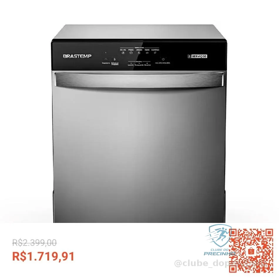Lava Louças Brastemp 8 Serviços Compacta BLF08BS Cinza para Cozinha 220v