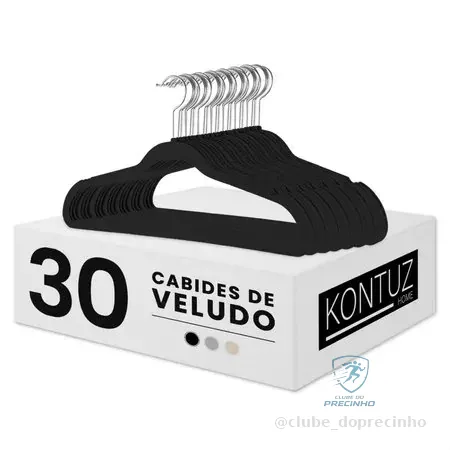 Kit Cabides Veludo Para Roupas Adulto 30 Unidades Fino Resistente