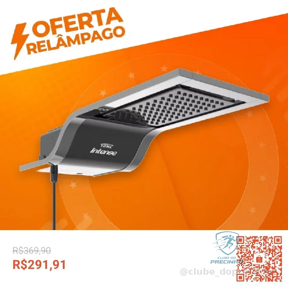 Chuveiro Ducha Eletrônica Intense Black Para Parede Preto Fame