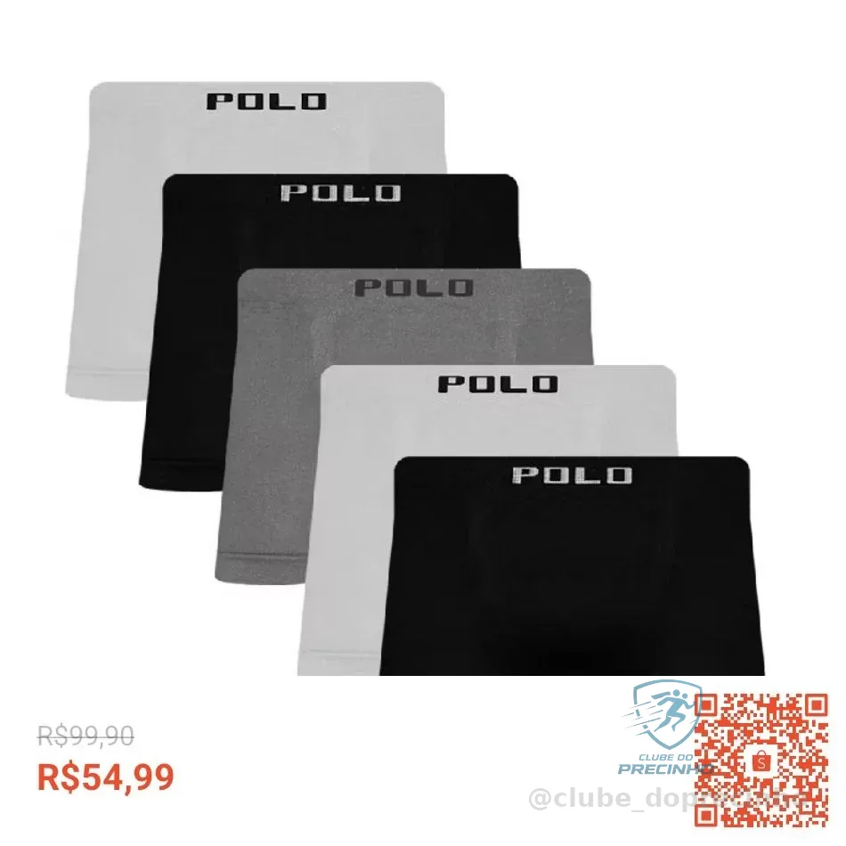 Kit 5 Cuecas Polo Star Boxer Microfibra Confortável Adulto Sortido