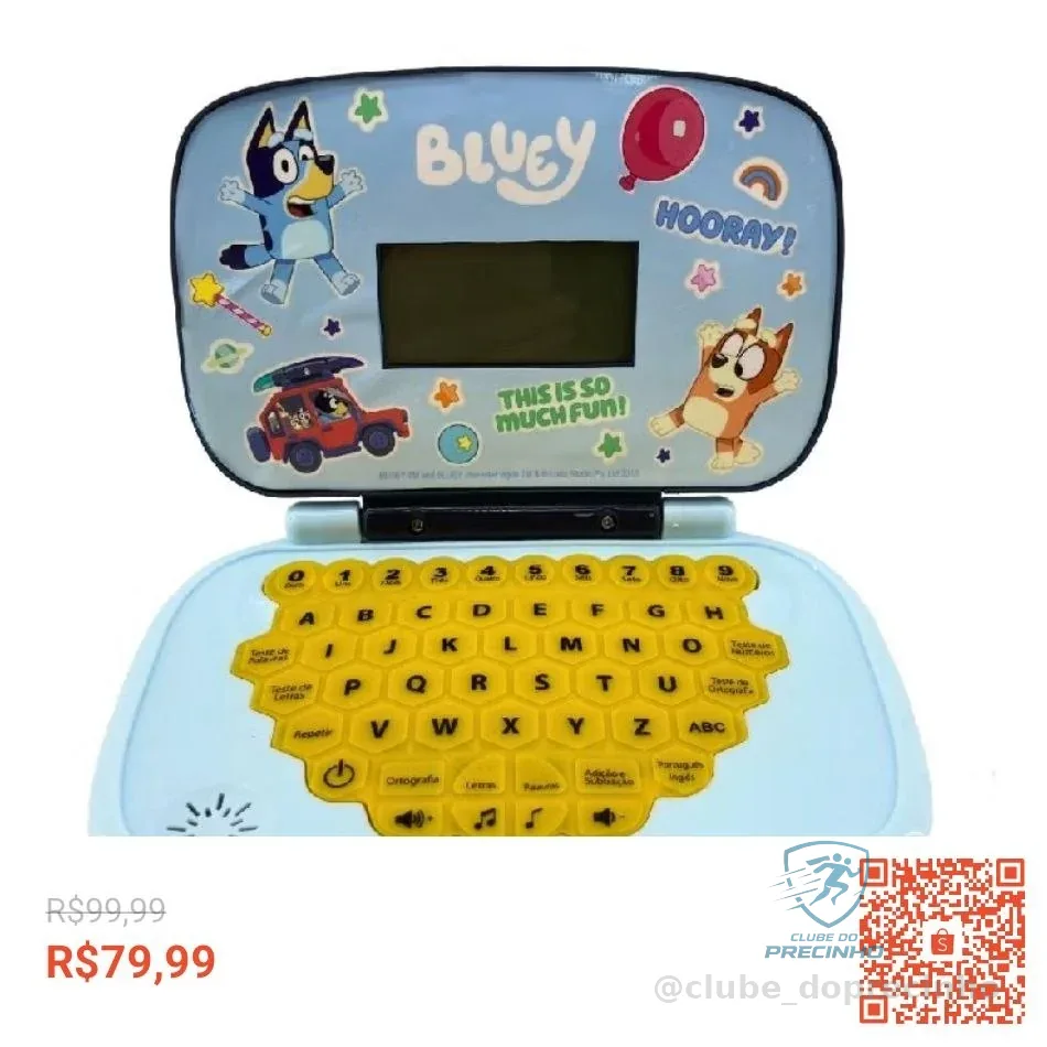 Laptop Infantil Educativo Candide Bluey Bilíngue