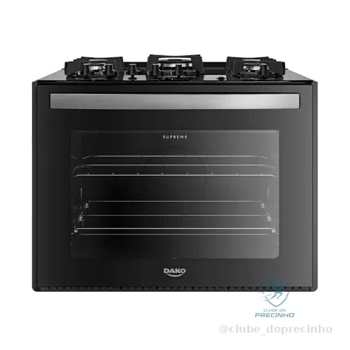 Fogão 5 Bocas Embutir Dako Supreme Mesa de Vidro Bivolt - Preto