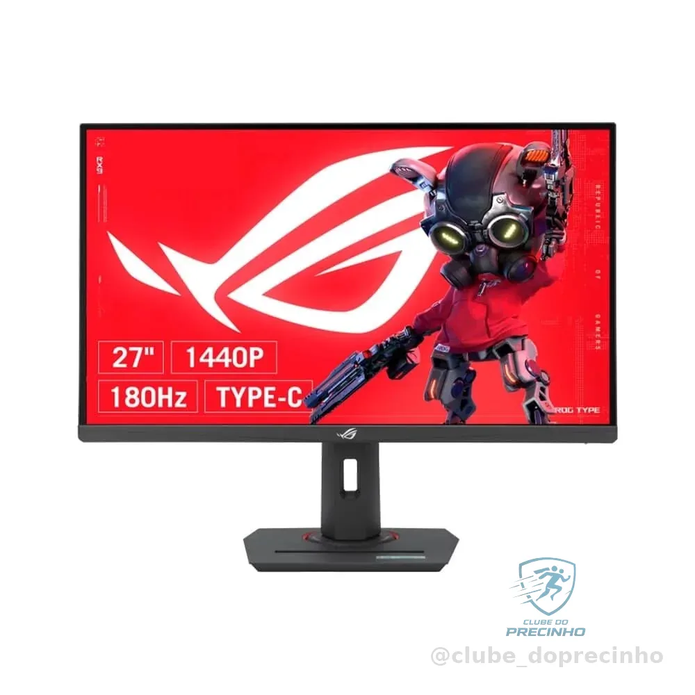 Monitor Gamer ASUS ROG Strix 27", QHD, 180Hz, 1ms, Fast IPS, VRR, G-Sync, FreeSync, HDR 400, USB-C, Altura Ajustável - X
