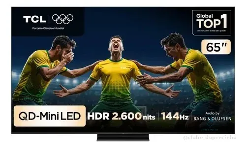 Smart Tv Tcl 65 Polegadas Qled Mini Led 4k C7k Wifi Bluetooth Google Tv 4 Hdmi 144hz Hdr10+ 65c7k