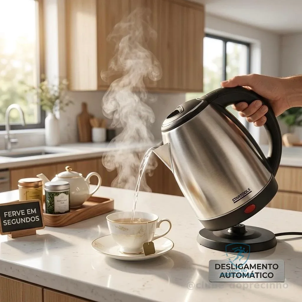 Chaleira Elétrica 2L Inox 127V Ferve Rápido Desligamento Automático Anti-seco Shopee