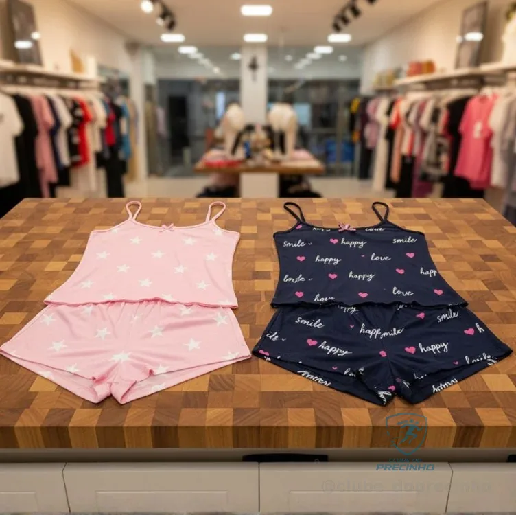 Kit 4 Peças Pijama Feminino Baby Doll 2 Shorts + 2 Blusas Mercado Livre