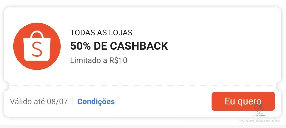 🔥 Cupom Ressaca 7.7 Shopee