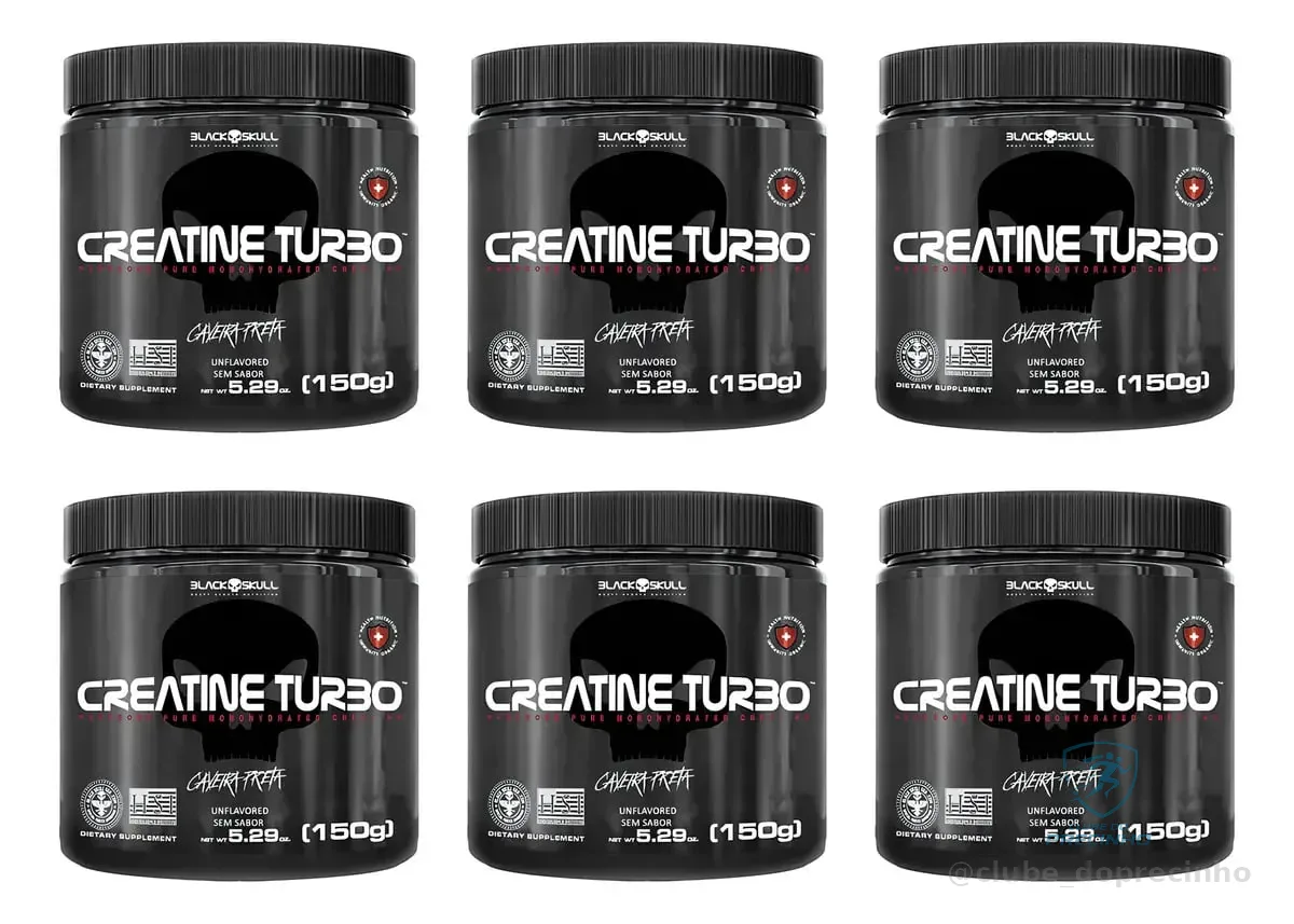 Kit 6x Creatina Turbo Black Skull 150g Caveira Preta Mercado Livre