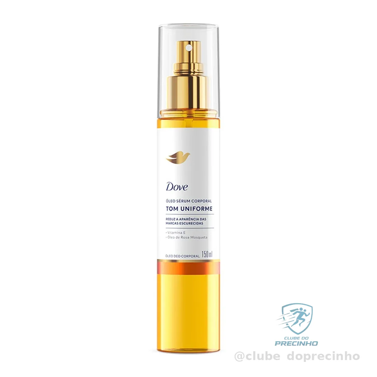 Dove Óleo Corporal Sérum Tom Uniforme Vitamina E e Óleo de Rosa Mosqueta 150ml