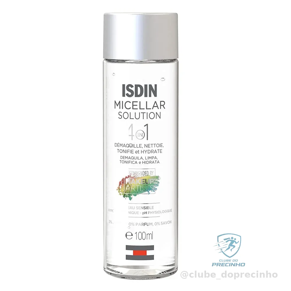 Água Micelar 4 em 1 ISDIN Micellar Solution - 100ml, ISDIN