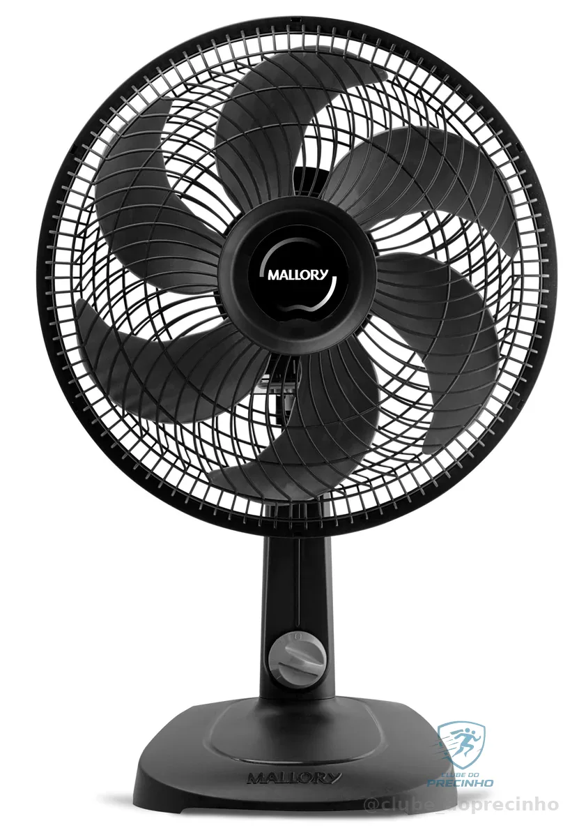 Ventilador de Mesa Mallory Turbo Compact 30 cm, Silencioso, Hélice de 6 pás, Grade Especial em Sistema TS, Máxima Vazão e Mínimo Ruído - 220V