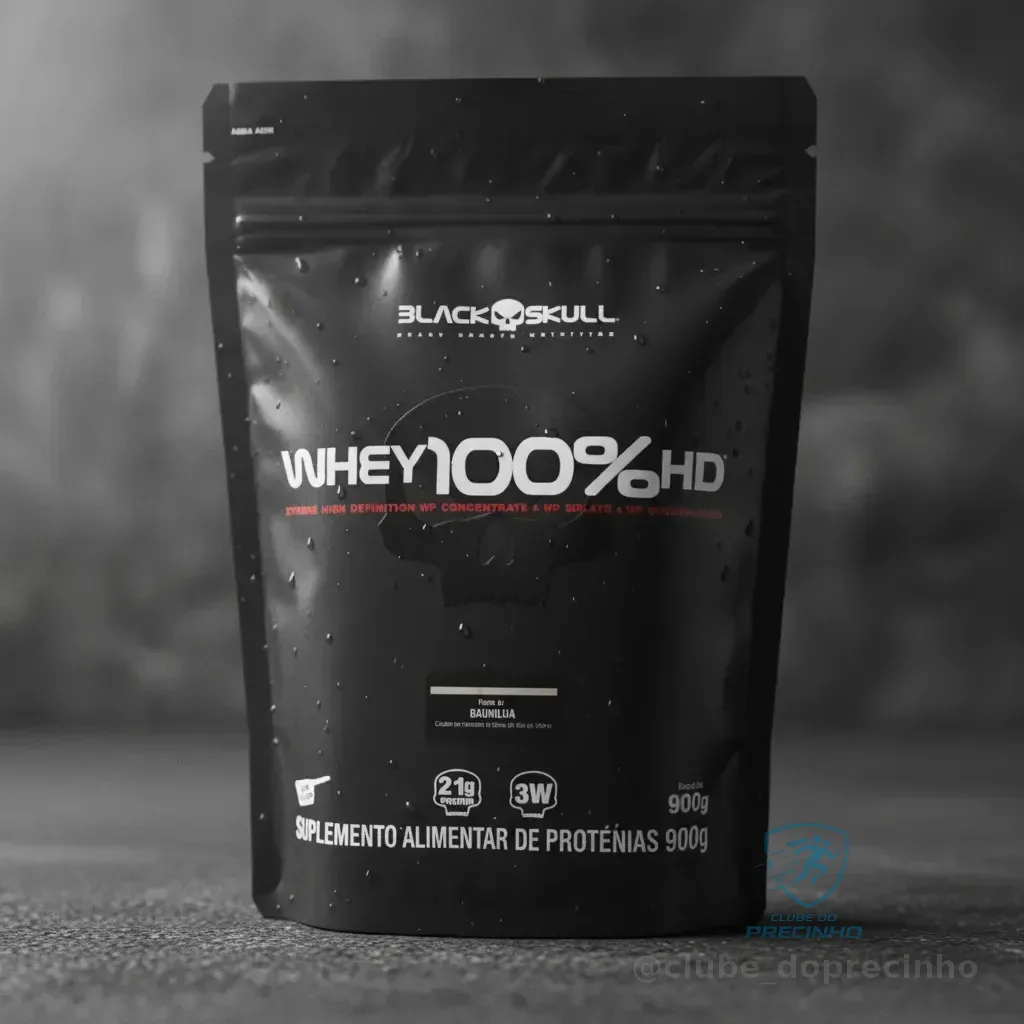 Whey 100% Hd Refil Black Skull - 900g (wpc, Wpi E Wph) Sabor Cookies & Cream