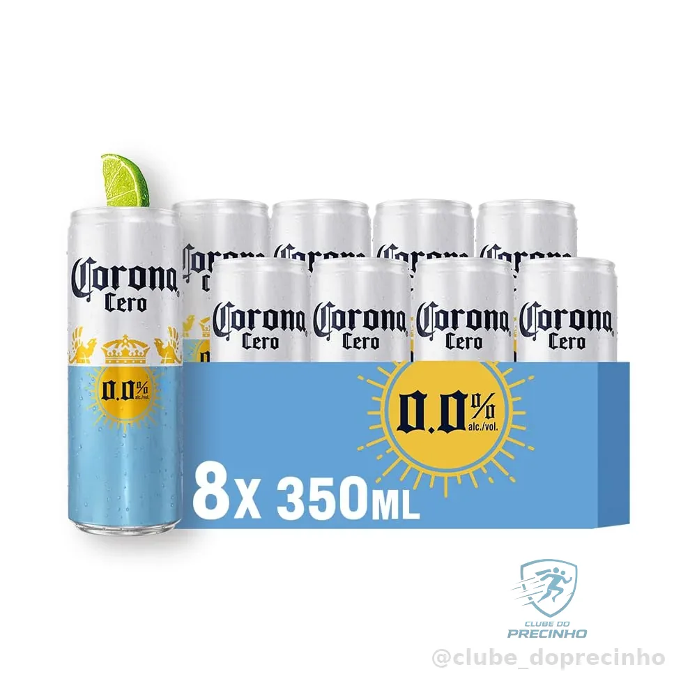 Cerveja sem álcool Corona Cero Sunbrew Lata 350ml - Pack com 8 unidades