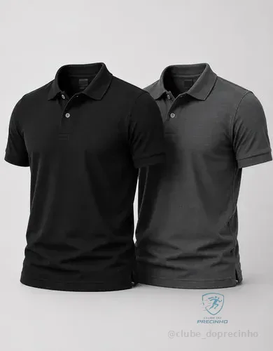 Kit 2 Camisa Gola Polo Masculina Básica Piquet Camiseta