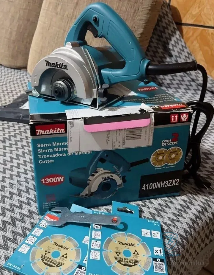 Serra Makita 4100nh3zx Mármore Com 2 Discos Diámetro 110mm 1300w 127v