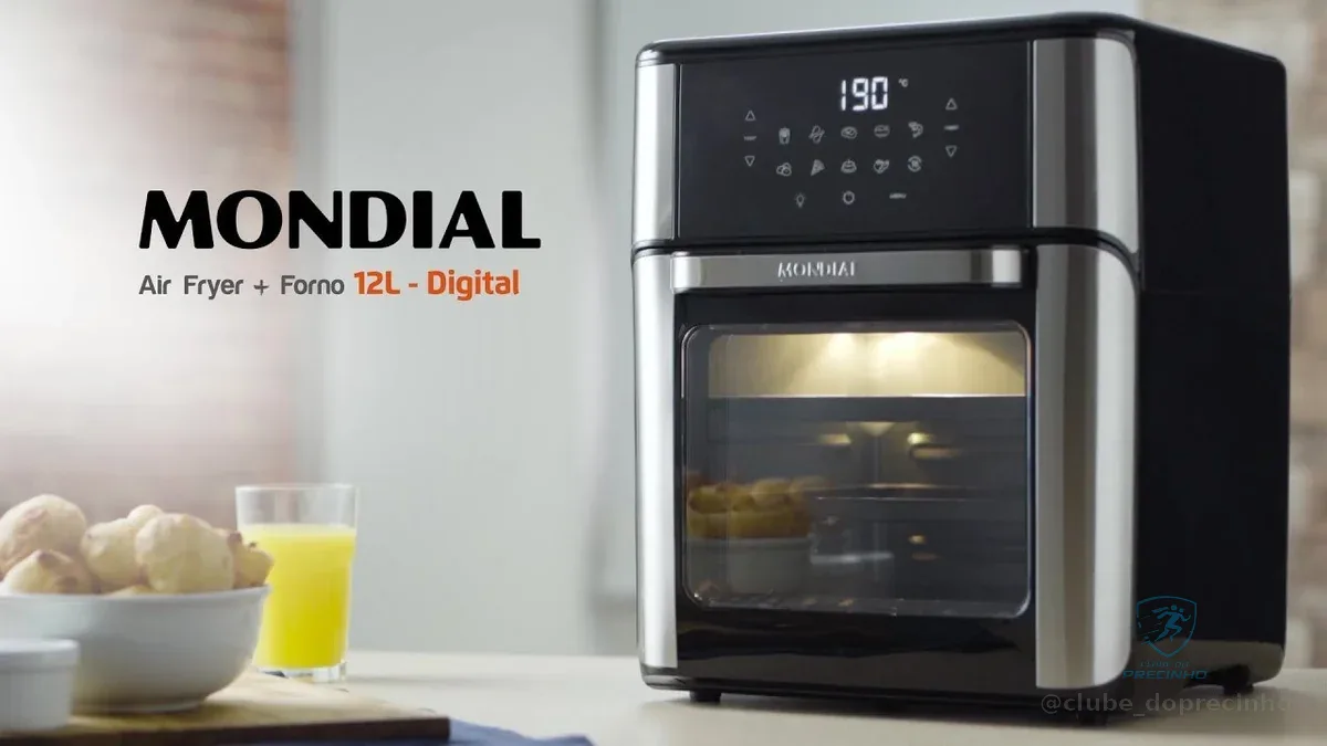 🔥 PARCELADO! Fritadeira Air Fryer Oven Afon12lfg 12l Digital 2000 Mondial Cinza 110v