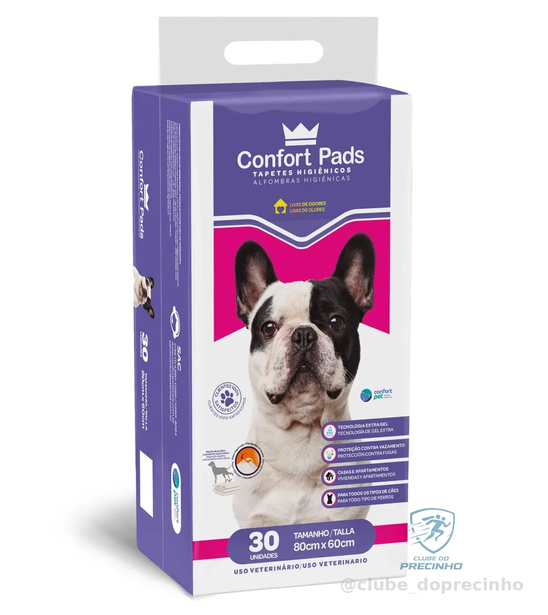 CONFORT PADS Tapete Higiênico Confort Pads 80X60 Com 30 Unidades