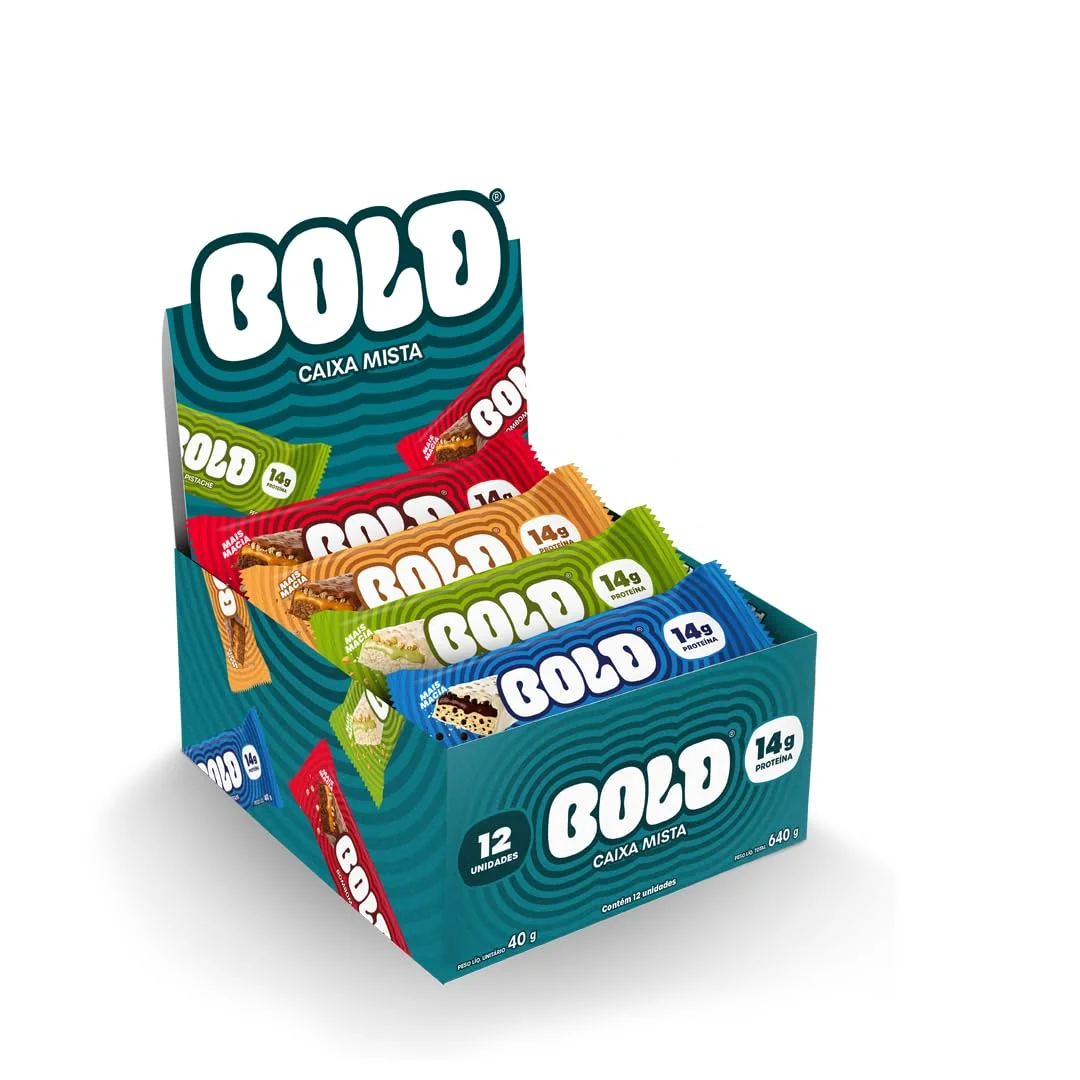 Bold Barra de Proteína Caixa Mista (12 Unid) 40G com 14g de Proteína