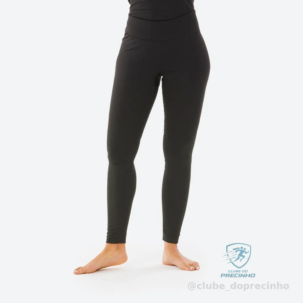 Calça Segunda Pele Feminina de Esqui Térmica 500 Wedze Preta