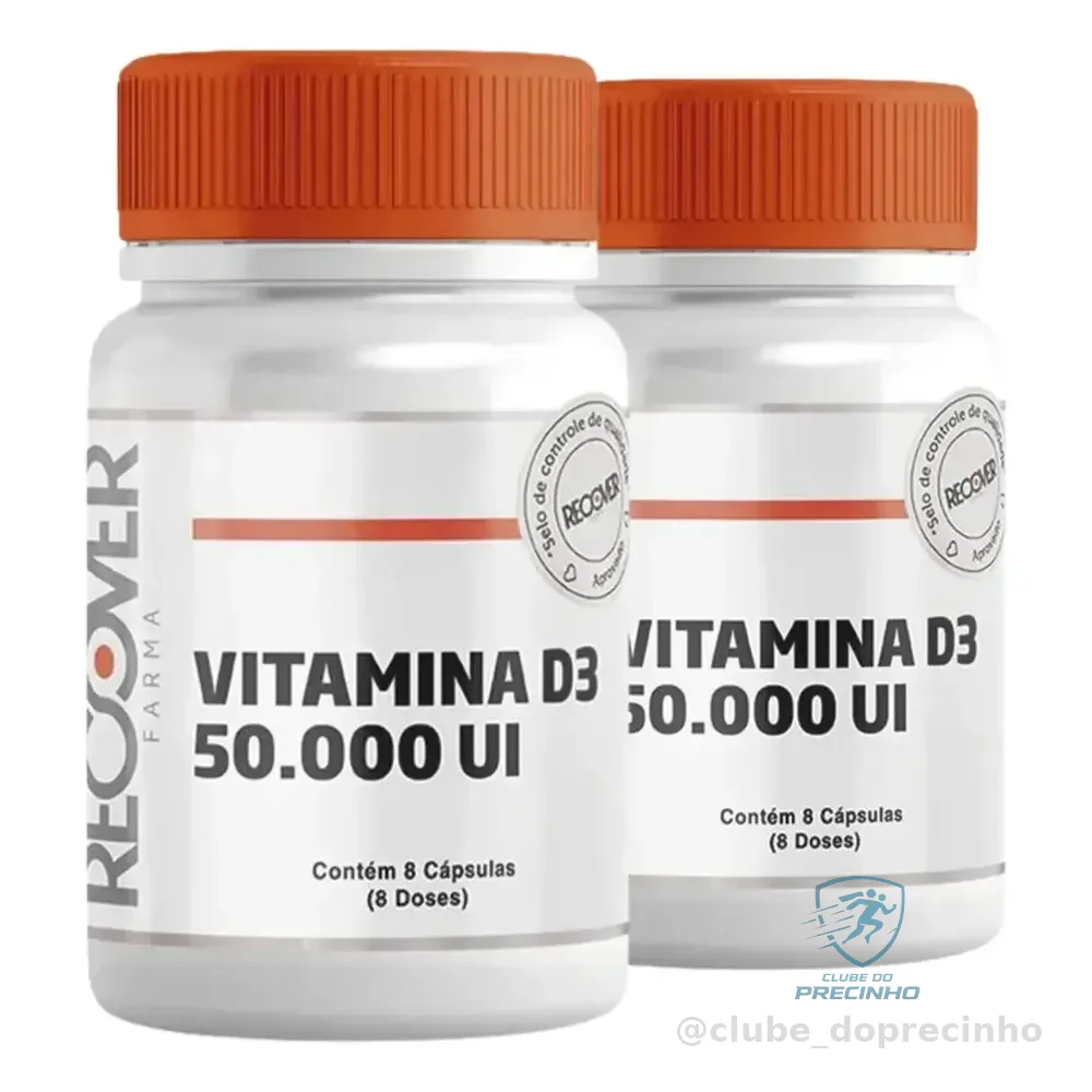 Vitamina D3 50.000ui Recover Farma 16 Cápsulas Sem Sabor