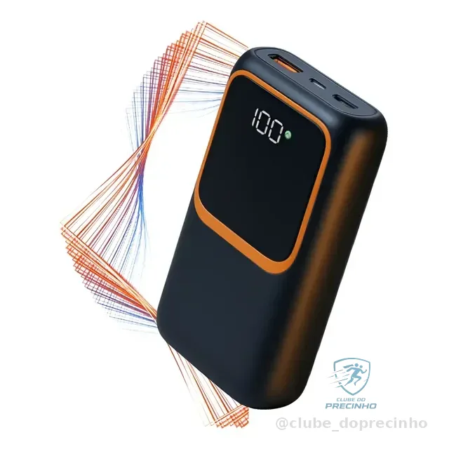 Carregador Portátil Powerbank Turbo Rápido 20000mah C/ Cabos