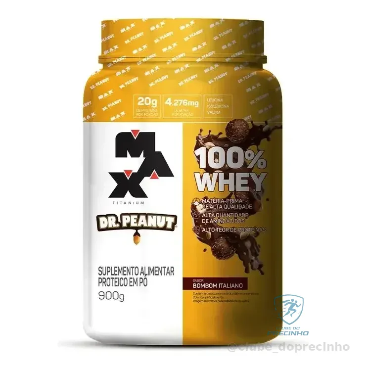 100% Whey Dr. Peanut (900g) - Max Titanium Sabor Bombom Italiano