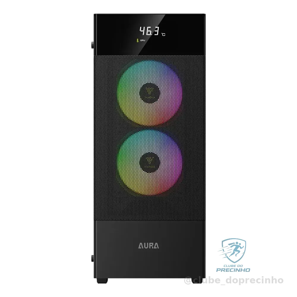 Gabinete Gamer Aura Gc5 Elite Argb Com 3 Fans Preto Gamdias Preto