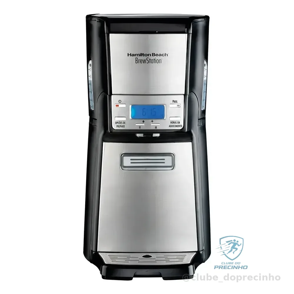 Cafeteira Electrica Brewstation Elite Hamilton Beach 35 Xícaras Programável Automático Com Relógio Digital Preto/prateado 127v
