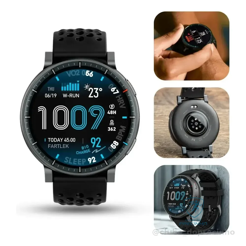 Smartwatch Amazfit Active Max Tela Amoled 1.5 Gps Preto Liso