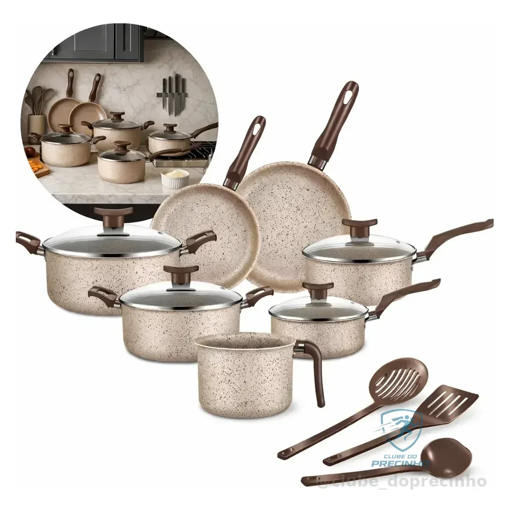 Conjunto De Panelas Antiaderente 10 Peças Coffee Cappuccino Imperial