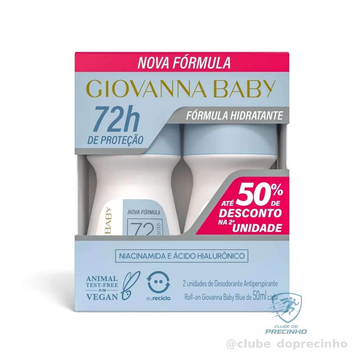 Giovanna Baby - Kit Giovanna Baby Desodorante Roll On Fem C/2 50Ml Blue (Embalagem Sortida).