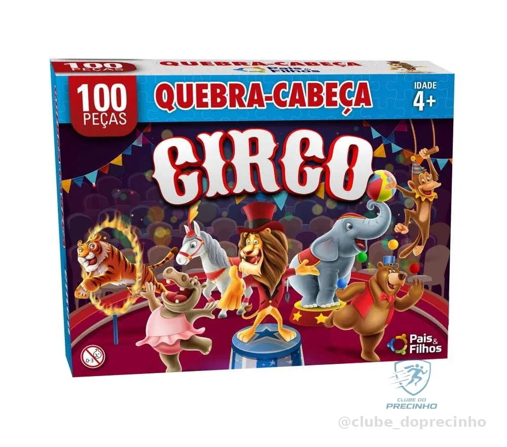 Quebra-Cabeça Cartonado o Circo 100 Peças Pais e Filhos