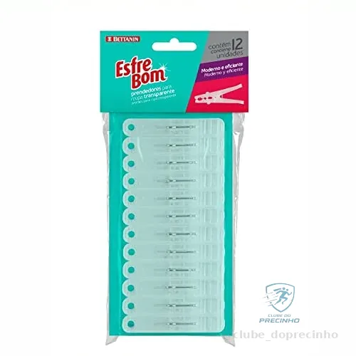 EsfreBom - Prendedor Plástico para Roupas, Embalagem com 12 Unidades, Bettanin