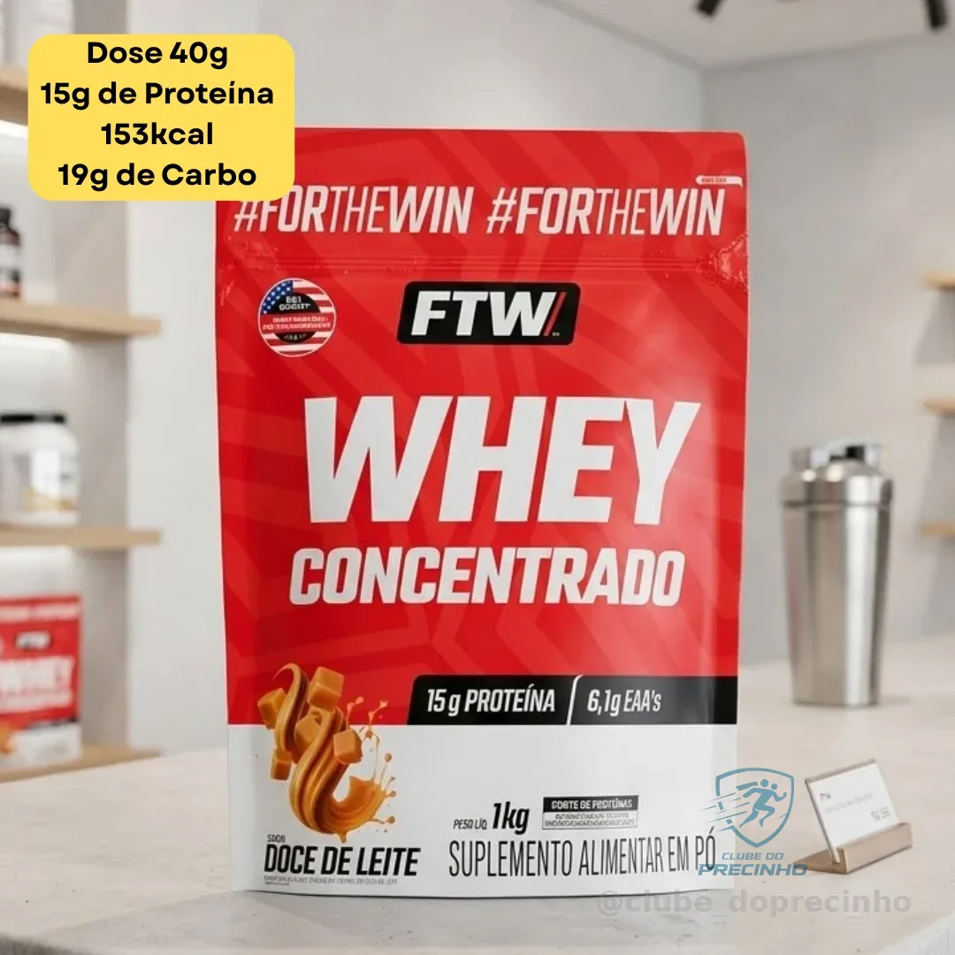 Whey Protein Concentrado 1kg Sabor Doce De Leite - Ftw