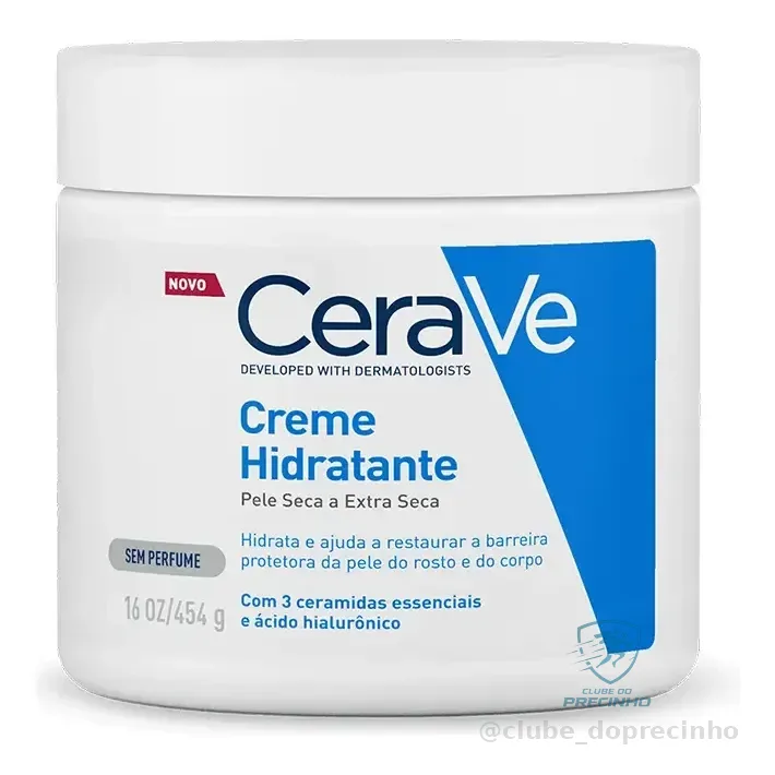Creme Hidratante Corporal E Facial Para Pele Seca A Extra Seca Sem Perfume 454g Cerave