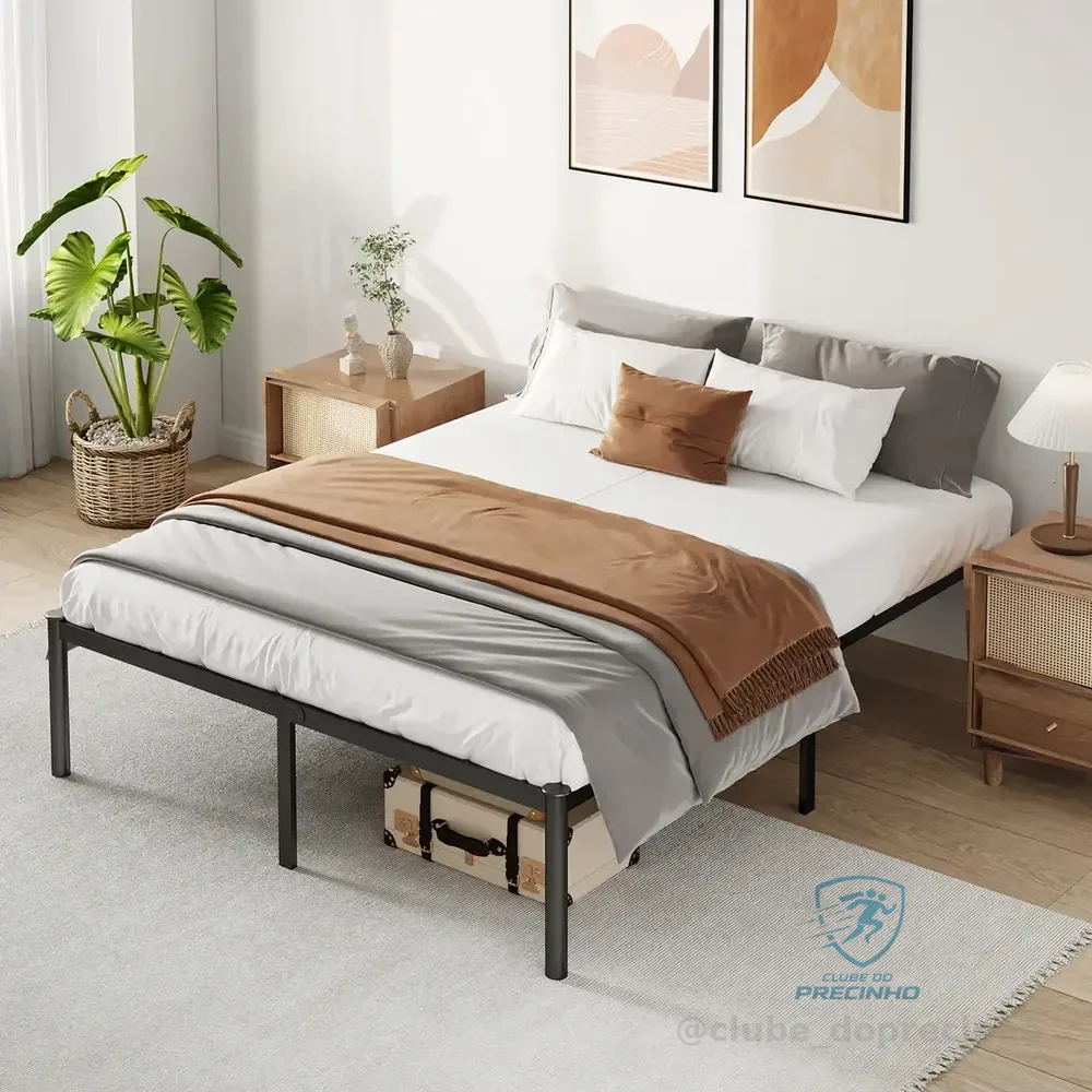 Estrado De Cama Casal Hot Wheels Preto Romantic Crown Com Armazenamento