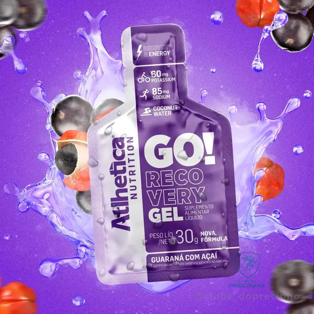 Go Energy Gel (10 Sachês) - Sabor Guaraná e Açai, Atlhetica Nutrition, Roxo